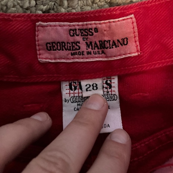 VINTAGE GUESS bright red high waisted jeans - Picture 4 of 9